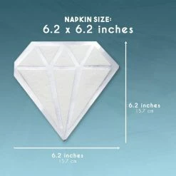 Blue Panda Silver Foil Diamond Die Cut Paper Party Napkins (6.2 X 6.2 Inches, 50 Pack) 14 Blue Panda Silver Foil Diamond Die Cut Paper Party Napkins (6.2 X 6.2 Inches, 50 Pack)