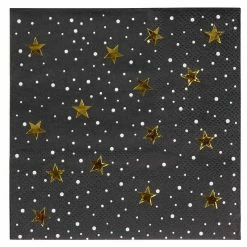 Blue Panda Gold Foil Starry Night Paper Napkins (5 X 5 Inches, 50 Pack)
