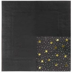 Blue Panda Gold Foil Starry Night Paper Napkins (5 X 5 Inches, 50 Pack)