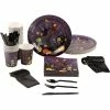 Blue Panda Spooky Halloween Party Bundle, Includes Plates, Napkins, Cups, And Cutlery (24 Guests,144 Pieces)