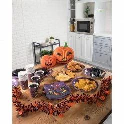 Blue Panda Spooky Halloween Party Bundle, Includes Plates, Napkins, Cups, And Cutlery (24 Guests,144 Pieces)