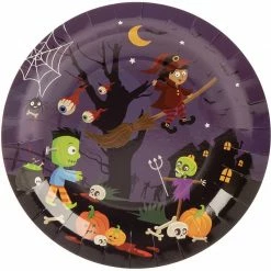 Blue Panda Spooky Halloween Party Bundle, Includes Plates, Napkins, Cups, And Cutlery (24 Guests,144 Pieces)