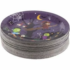 Blue Panda Disposable Plates - 80-Count Paper Plates, Halloween Party Supplies For Appetizer, Lunch, Dinner, And Dessert, Witch And Monsters Design, 9 Inches Diameter 13 Blue Panda Disposable Plates - 80-Count Paper Plates, Halloween Party Supplies For Appetizer, Lunch, Dinner, And Dessert, Witch And Monsters Design, 9 Inches Diameter
