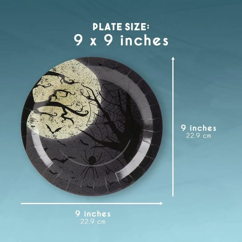 Blue Panda Halloween Party Supplies, Paper Plates Full Moon And Bat Design (9 In, 80 Pack) 7 Blue Panda Halloween Party Supplies, Paper Plates Full Moon And Bat Design (9 In, 80 Pack)