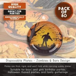 Blue Panda Halloween Party Supplies Zombie Paper Plates (9 In, 80 Pack) 12 Blue Panda Halloween Party Supplies Zombie Paper Plates (9 In, 80 Pack)