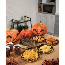 Blue Panda Halloween Party Paper Plates, Spider Web Design, Disposable (9 X 8 In, 50 Pack) Special Occasions