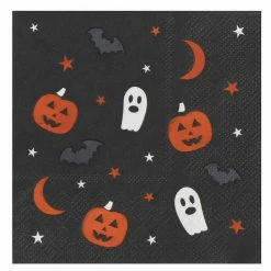 Blue Panda Special Occasions Halloween Party Decorations, Paper Napkins (5 X 5 In, Black, 50 Pack)