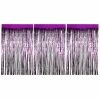 Blue Panda Foil Fringe Curtains - 3-Pack Metallic Purple Foil Curtain, Metallic Tinsel Foil Fringe Curtain For Wedding Photo Backdrop, Birthday Party, Halloween Decoration, Photo-Booth Background, 8 X 3 Feet