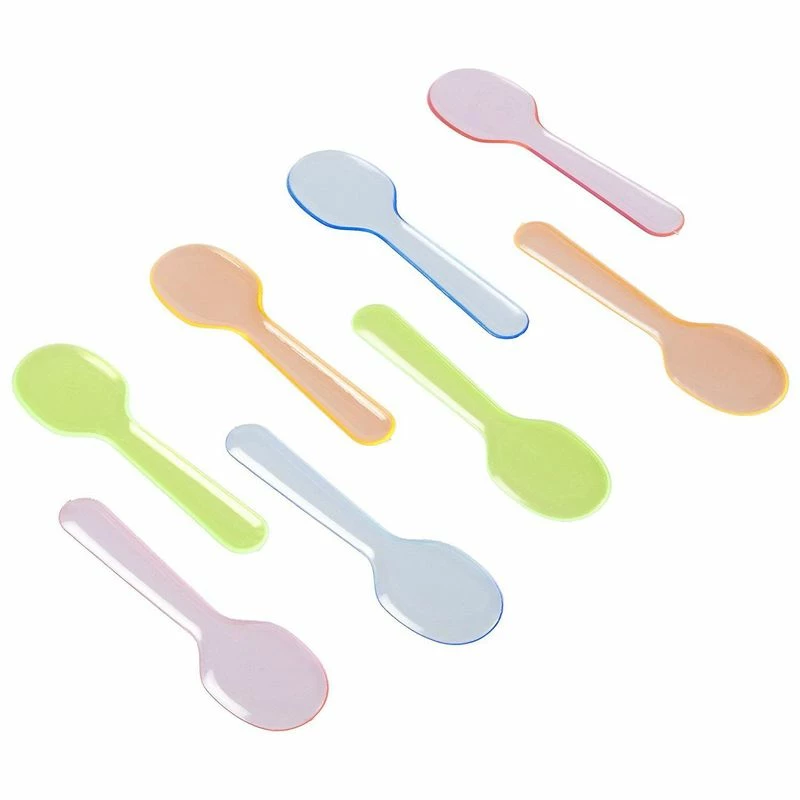 Blue Panda Taster Spoons - 500-Count Mini Tasting Spoons, Disposable Plastic Dessert Spoons For Ice Cream, Gelato, Appetizer Sampling, 4 Assorted Colors, Party Supplies, 3.25 Inches 4 Blue Panda Taster Spoons - 500-Count Mini Tasting Spoons, Disposable Plastic Dessert Spoons For Ice Cream, Gelato, Appetizer Sampling, 4 Assorted Colors, Party Supplies, 3.25 Inches