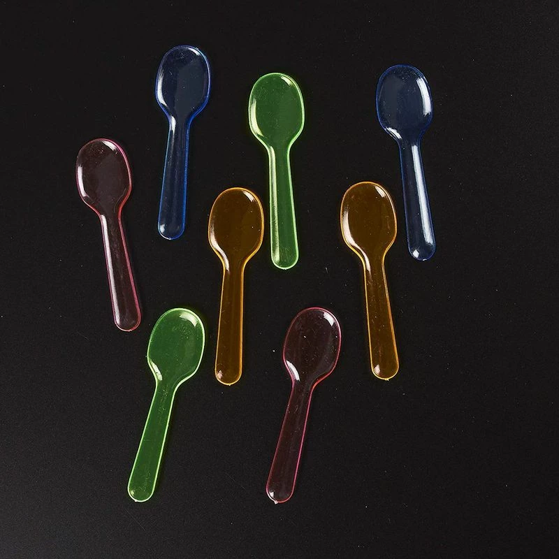 Blue Panda Taster Spoons - 500-Count Mini Tasting Spoons, Disposable Plastic Dessert Spoons For Ice Cream, Gelato, Appetizer Sampling, 4 Assorted Colors, Party Supplies, 3.25 Inches 5 Blue Panda Taster Spoons - 500-Count Mini Tasting Spoons, Disposable Plastic Dessert Spoons For Ice Cream, Gelato, Appetizer Sampling, 4 Assorted Colors, Party Supplies, 3.25 Inches