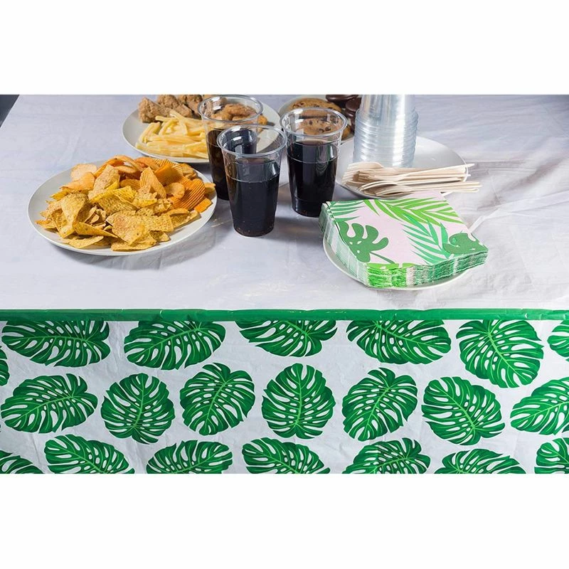 Blue Panda Tropical Leaf Tablecloths For Hawaiian Luau, Safari Birthday Party Baby Shower (3 Pack, 54 X 108 In) 5 Blue Panda Tropical Leaf Tablecloths For Hawaiian Luau, Safari Birthday Party Baby Shower (3 Pack, 54 X 108 In)