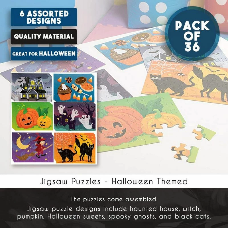 Blue Panda Halloween Jigsaw Puzzles, 28 Pieces (5.5 X 8 In, 36-Pack) 6 Blue Panda Halloween Jigsaw Puzzles, 28 Pieces (5.5 X 8 In, 36-Pack)