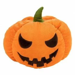 Blue Panda Pumpkin Stuffed Animals, Halloween Plush Toy For Kids (5.9 X 9 In)