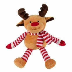 Blue Panda Reindeer Plush Toy - Blitzen The Reindeer Kids Soft Stuffed Animal, Fun Christmas Holiday Party Gifts For Girls And Boys, Festive Decoration, 12 X 3.2 Inches