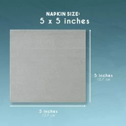 Blue Panda Cocktail Napkins - 200-Pack Disposable Paper Napkins, 2-Ply, Solid Silver, 5 X 5 Inches Folded 13 Blue Panda Cocktail Napkins - 200-Pack Disposable Paper Napkins, 2-Ply, Solid Silver, 5 X 5 Inches Folded