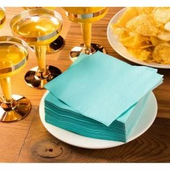 Blue Panda Teal Green Party Decorations, Paper Napkins (5 X 5 In, 200 Pack)