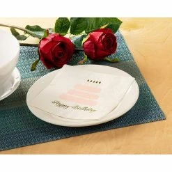 Blue Panda 100 Pack Happy Birthday Napkins, 3-ply Gold Foil Disposable Cocktail Paper Napkins, Folded 5 X 5 Inches, Pink And White Cake Design