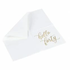 Blue Panda Hello Forty Birthday Napkins With Gold Foil Details (5 X 5 In, White, 50 Pack) 15 Blue Panda Hello Forty Birthday Napkins With Gold Foil Details (5 X 5 In, White, 50 Pack)