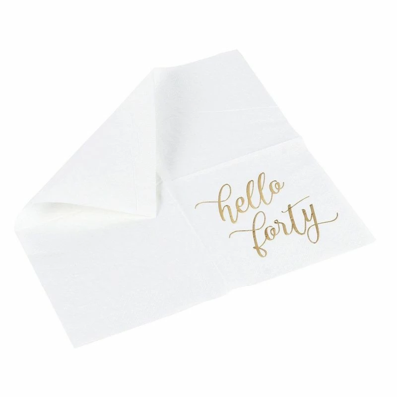 Blue Panda Hello Forty Birthday Napkins With Gold Foil Details (5 X 5 In, White, 50 Pack) 9 Blue Panda Hello Forty Birthday Napkins With Gold Foil Details (5 X 5 In, White, 50 Pack)
