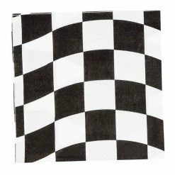 Blue Panda Checkered Flag Paper Napkins For Race Car Birthday Party (6.5 X 6.5 In, 150 Pack)