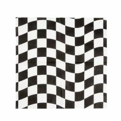 Blue Panda Checkered Flag Paper Napkins For Race Car Birthday Party (6.5 X 6.5 In, 150 Pack)