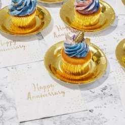 Blue Panda 50-Pack Cocktail Napkins - Happy Anniversary Printed In Gold Foil Confetti - Disposable Paper Party Napkins - Perfect For Anniversary Celebrations - 5 X 5 Inches Folded 9 Blue Panda 50-Pack Cocktail Napkins - Happy Anniversary Printed In Gold Foil Confetti - Disposable Paper Party Napkins - Perfect For Anniversary Celebrations - 5 X 5 Inches Folded