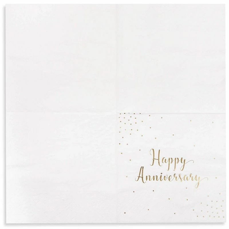 Blue Panda 50-Pack Cocktail Napkins - Happy Anniversary Printed In Gold Foil Confetti - Disposable Paper Party Napkins - Perfect For Anniversary Celebrations - 5 X 5 Inches Folded 7 Blue Panda 50-Pack Cocktail Napkins - Happy Anniversary Printed In Gold Foil Confetti - Disposable Paper Party Napkins - Perfect For Anniversary Celebrations - 5 X 5 Inches Folded