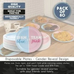 Blue Panda Disposable Plates - 80-Count Paper Plates Gender Reveal Party Supplies For Appetizer Lunch Dinner And Dessert Team Blue Or Team Pink 9 X 9 Inches 12 Blue Panda Disposable Plates - 80-Count Paper Plates Gender Reveal Party Supplies For Appetizer Lunch Dinner And Dessert Team Blue Or Team Pink 9 X 9 Inches