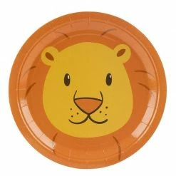 Blue Panda Disposable Plates - 80-Count Paper Plates, Lion Party Supplies For Appetizer, Lunch, Dinner, And Dessert, Kids Birthdays, 9 X 9 Inches