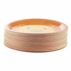 Blue Panda Disposable Plates - 80-Count Paper Plates, Lion Party Supplies For Appetizer, Lunch, Dinner, And Dessert, Kids Birthdays, 9 X 9 Inches