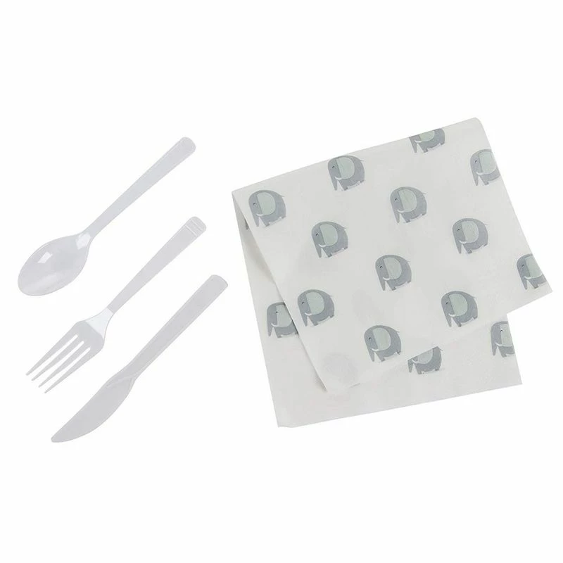 Blue Panda Elephant Baby Shower Party Bundle, Plates, Napkins, Cups & Cutlery (24 Guests,144 Pieces) 7 Blue Panda Elephant Baby Shower Party Bundle, Plates, Napkins, Cups & Cutlery (24 Guests,144 Pieces)