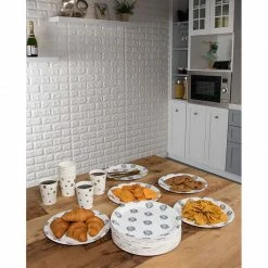 Blue Panda Disposable Plates - 80-Count Paper Plates, Elephant Party Supplies For Appetizer, Lunch, Dinner, And Dessert, Baby Shower, 9 X 9 Inches