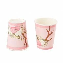 Blue Panda Special Occasions Rustic Floral Party Bundle, Includes Plates, Napkins, Cups, And Cutlery (24 Guests,144 Pieces)