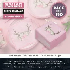 Blue Panda Baby Shower Party Supplies, Pink Paper Napkins (6.5 X 6.5 In, 150 Pack) 13 Blue Panda Baby Shower Party Supplies, Pink Paper Napkins (6.5 X 6.5 In, 150 Pack)