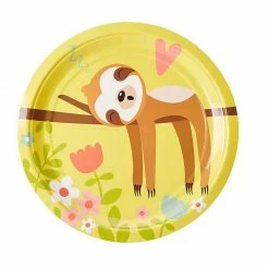 Blue Panda Springtime Sloth Party Bundle, Includes Plates, Napkins, Cups, And Cutlery (24 Guests,144 Pieces)