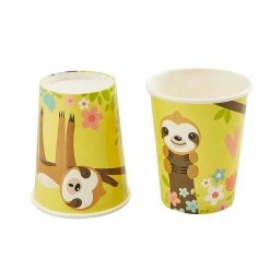 Blue Panda Springtime Sloth Party Bundle, Includes Plates, Napkins, Cups, And Cutlery (24 Guests,144 Pieces)