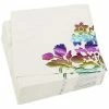 Blue Panda Rainbow Foil Floral Paper Napkins For Birthday Party (6 X 6 In, 50 Pack)