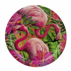 Blue Panda Disposable Plates - 80-Count Paper Plates, Tropical Party Supplies For Appetizer, Lunch, Dinner, And Dessert, Birthdays, Pink Flamingo Design, 9 X 9 Inches Special Occasions