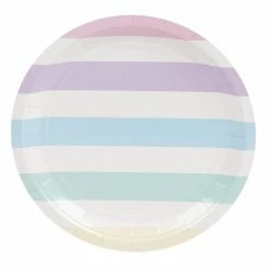 Blue Panda 80 Packs 22,9 cm Jetables Assiette Motif Rayures