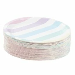 Blue Panda 80 Packs 22,9 cm Jetables Assiette Motif Rayures