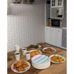 Blue Panda 80 Packs 22,9 cm Jetables Assiette Motif Rayures