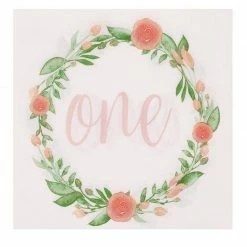 Blue Panda Paper Napkins In Floral Design For 1st Birthday Party (6.5 X 6.5 In, 150 Pk)