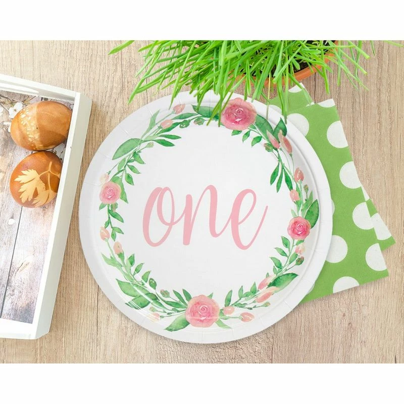 Blue Panda Paper Plates In Floral Design, 1st Birthday Party Supplies (9 In, 80 Count) Special Occasions 5 Blue Panda Paper Plates In Floral Design, 1st Birthday Party Supplies (9 In, 80 Count) Special Occasions