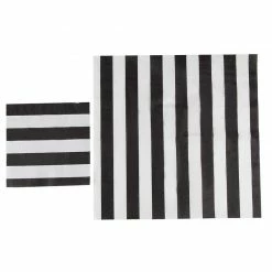 Blue Panda Black And White Party Bundle, Includes Plates, Napkins, Cups, And Cutlery (24 Guests,144 Pieces)