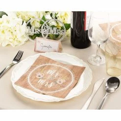 Blue Panda Mr. And Mrs. Paper Napkins For Weddings, (6.5 X 6.5 In, 150 Pack)