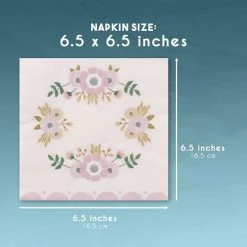 Blue Panda Cocktail Napkins - 150-Pack Luncheon Napkins, Disposable Paper Napkins Floral Party Supplies For Bridal Showers, Birthdays, 2-Ply, Unfolded 13 X 13 Inches, Folded 6.5 X 6.5 Inches Special Occasions
