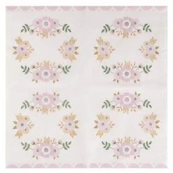 Blue Panda Cocktail Napkins - 150-Pack Luncheon Napkins, Disposable Paper Napkins Floral Party Supplies For Bridal Showers, Birthdays, 2-Ply, Unfolded 13 X 13 Inches, Folded 6.5 X 6.5 Inches Special Occasions