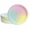 Blue Panda Rainbow Party Supplies, Pastel Paper Plates (9 In., 80 Pack)