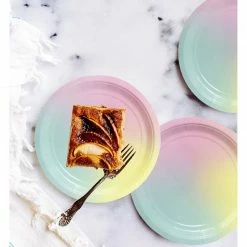 Blue Panda Rainbow Party Supplies, Pastel Paper Plates (9 In., 80 Pack)