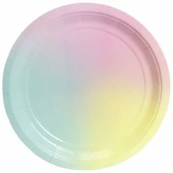 Blue Panda Rainbow Party Supplies, Pastel Paper Plates (9 In., 80 Pack)